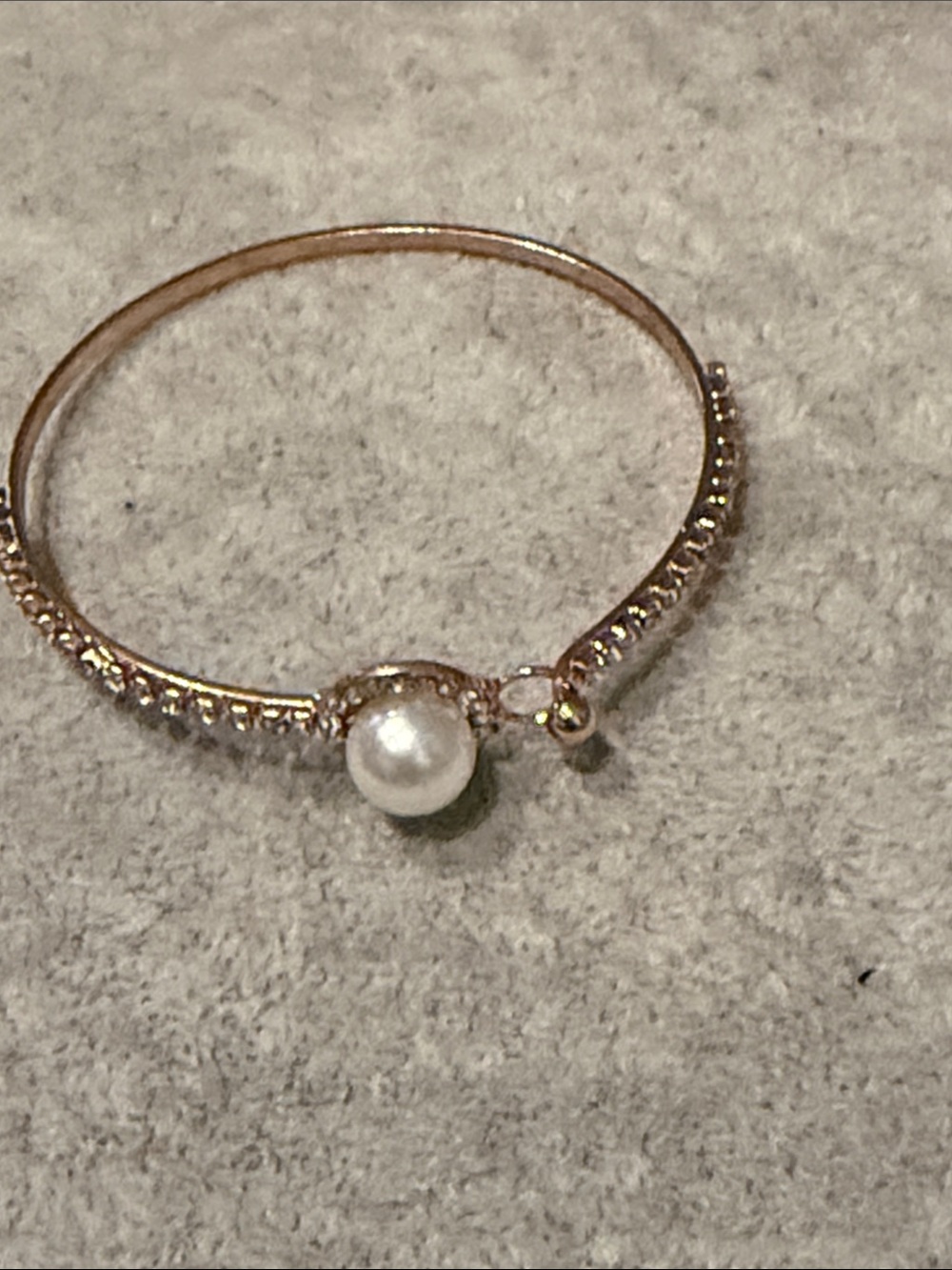 Pearl Accent  rose Gold bracelet with Pavé Band